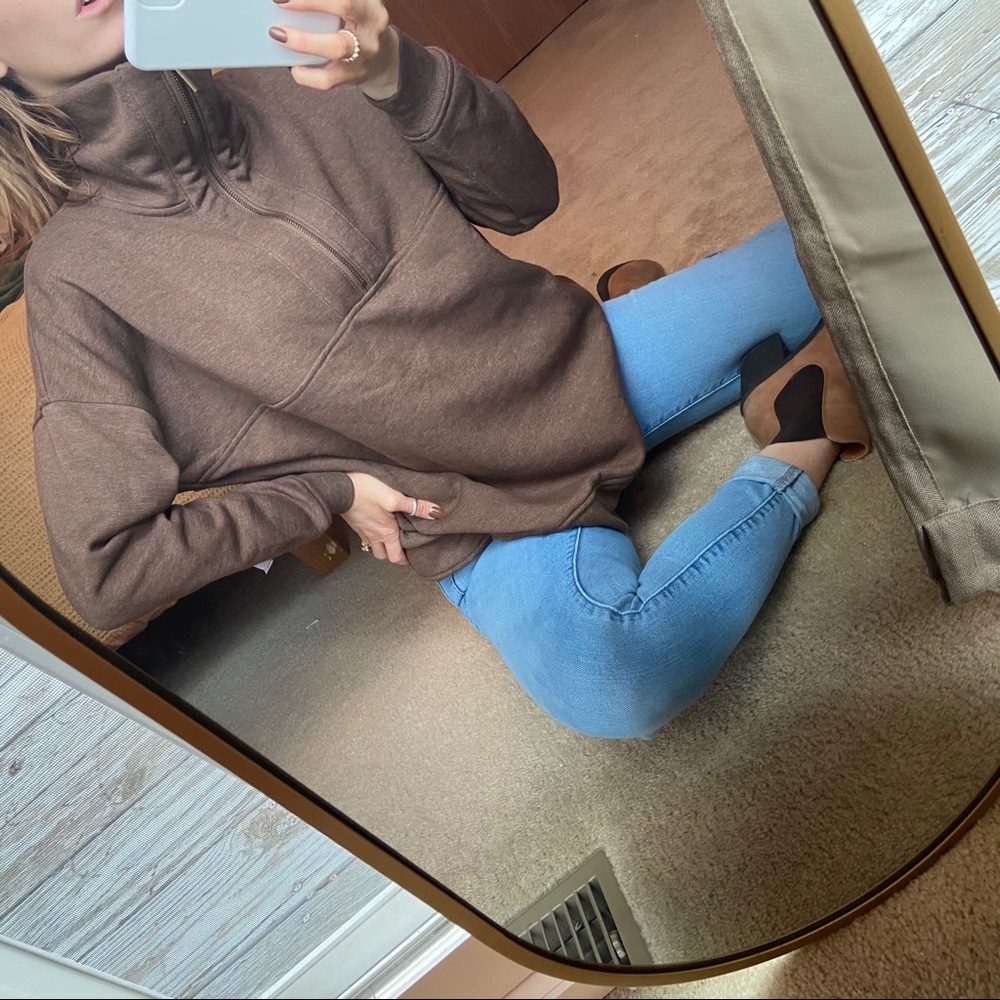 Mock neck quarter zip
